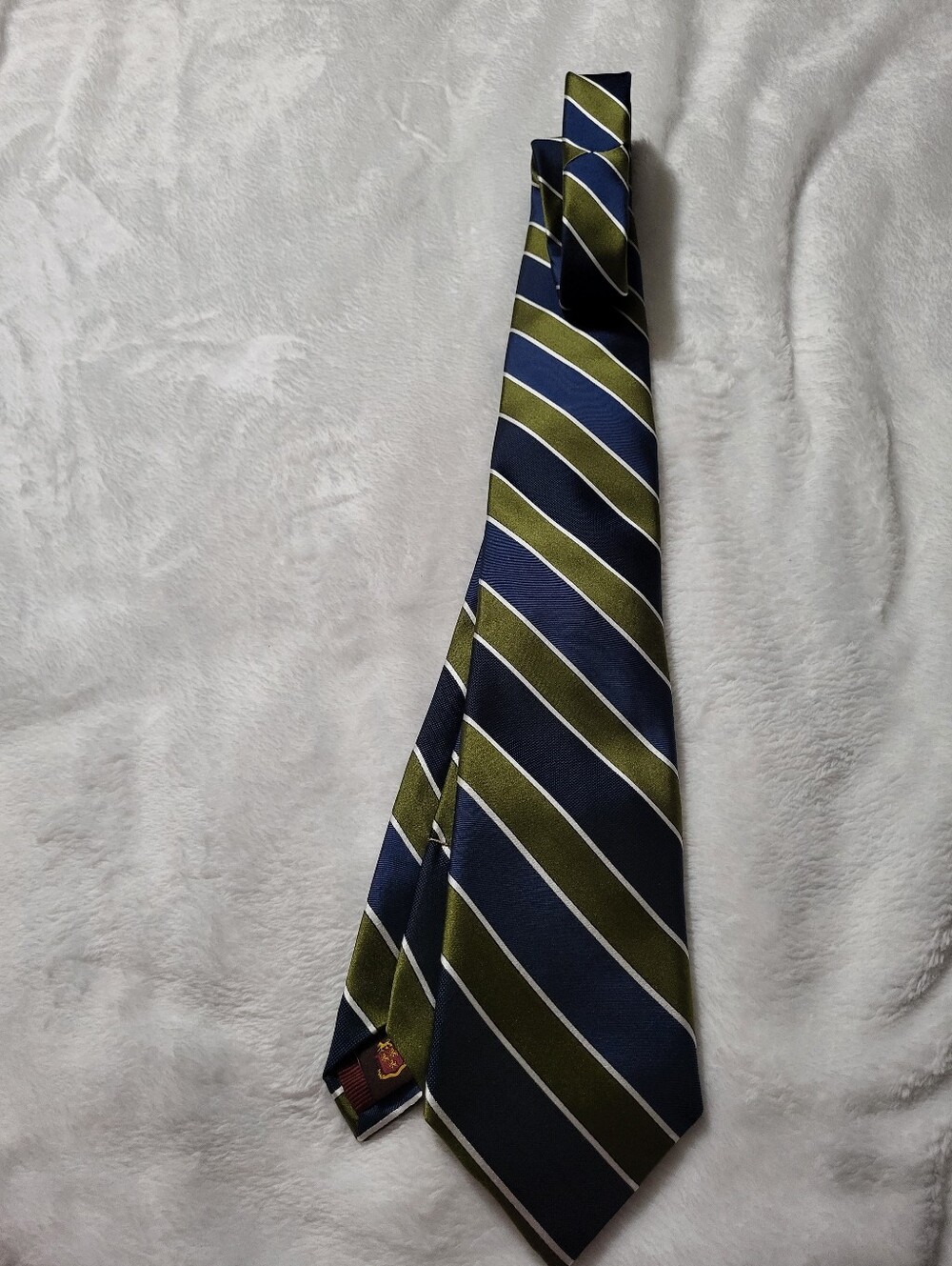 Robert Talbott Classic Navy & Olive Striped Men's Tie